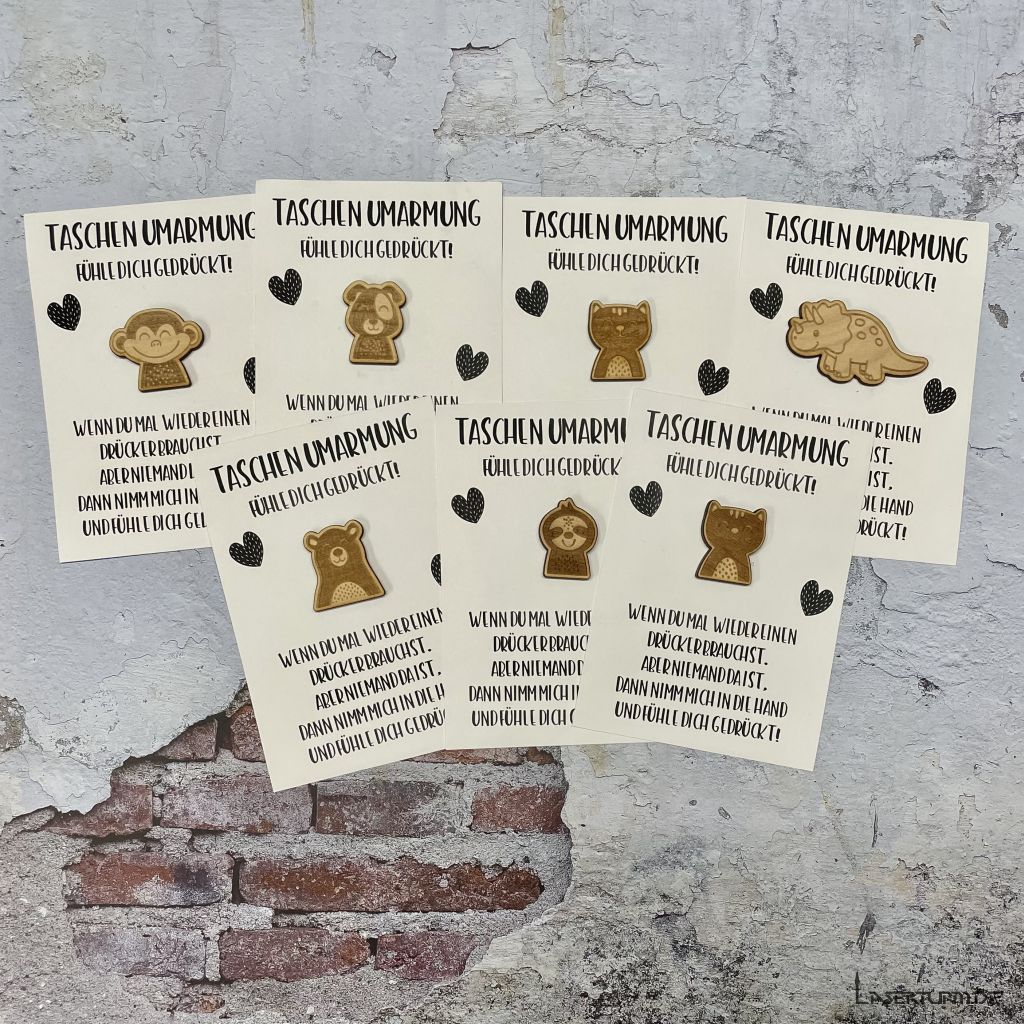 Pocket Hug - Taschenumarmung | GEBURTSTAG | GLÜCKSBRINGER | Geschenk | Schule
