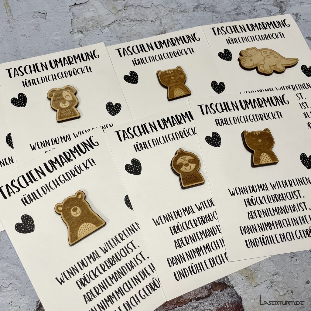 Pocket Hug - Taschenumarmung | GEBURTSTAG | GLÜCKSBRINGER | Geschenk | Schule